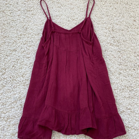 American Eagle Maroon Ruffle Tank Top - Picture 4 of 4